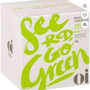 Oi Organic Cotton Tampons, Regular Tampons, Compact Plant-Based Applicator